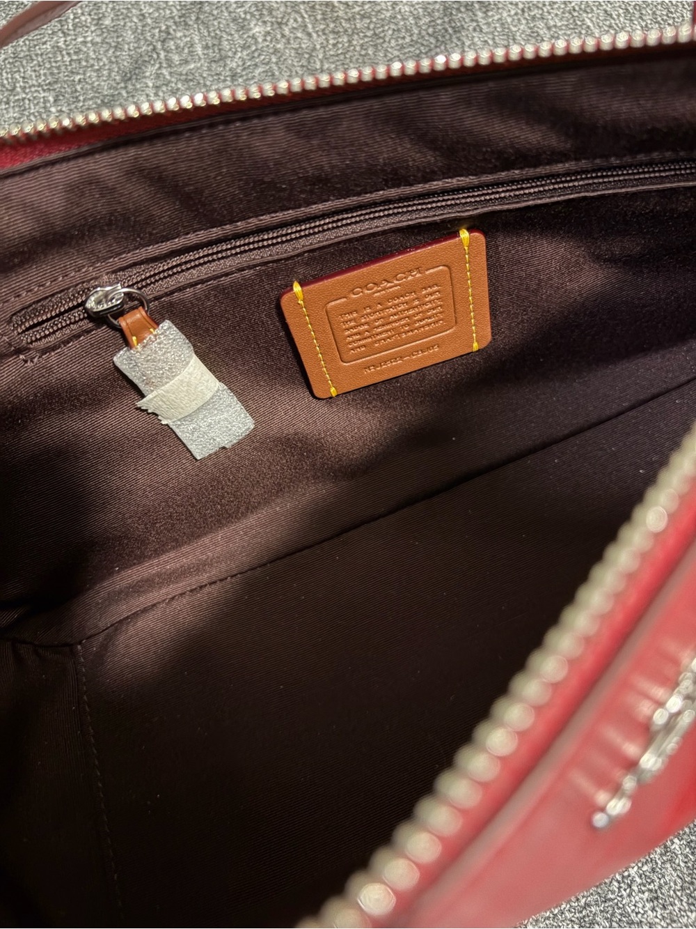 Coach Asher in Dark Cardinal Glazed Leather and Silver Hardware - Picture 5 of 6